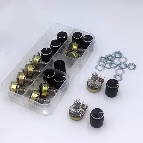 10Pcs Drehpotentiometer Joystick 10K Potentiometer Set Linear Taper Potenziometer Drehpotentiometer mit Muttern und Unterlegscheiben Rotary Encoder Lewttyer