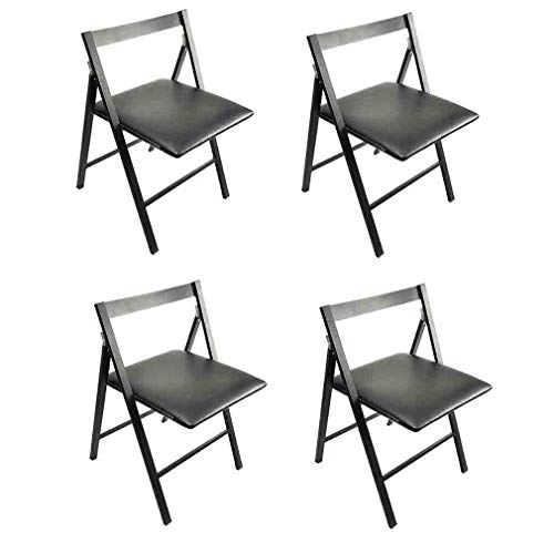 Liuhuan Black Padded,Folding, Dining Chair,home Office Training Desk Chair,Sturdy Steel Frame - Pack Of 4