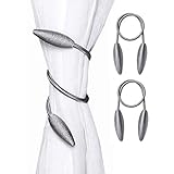SWTOOL 2-Pack Curtain Holdbacks Curtains Tiebacks Home Decorative Window Drape Twist TieBacks Random Modelling Curtain Holdbacks (Silver)
