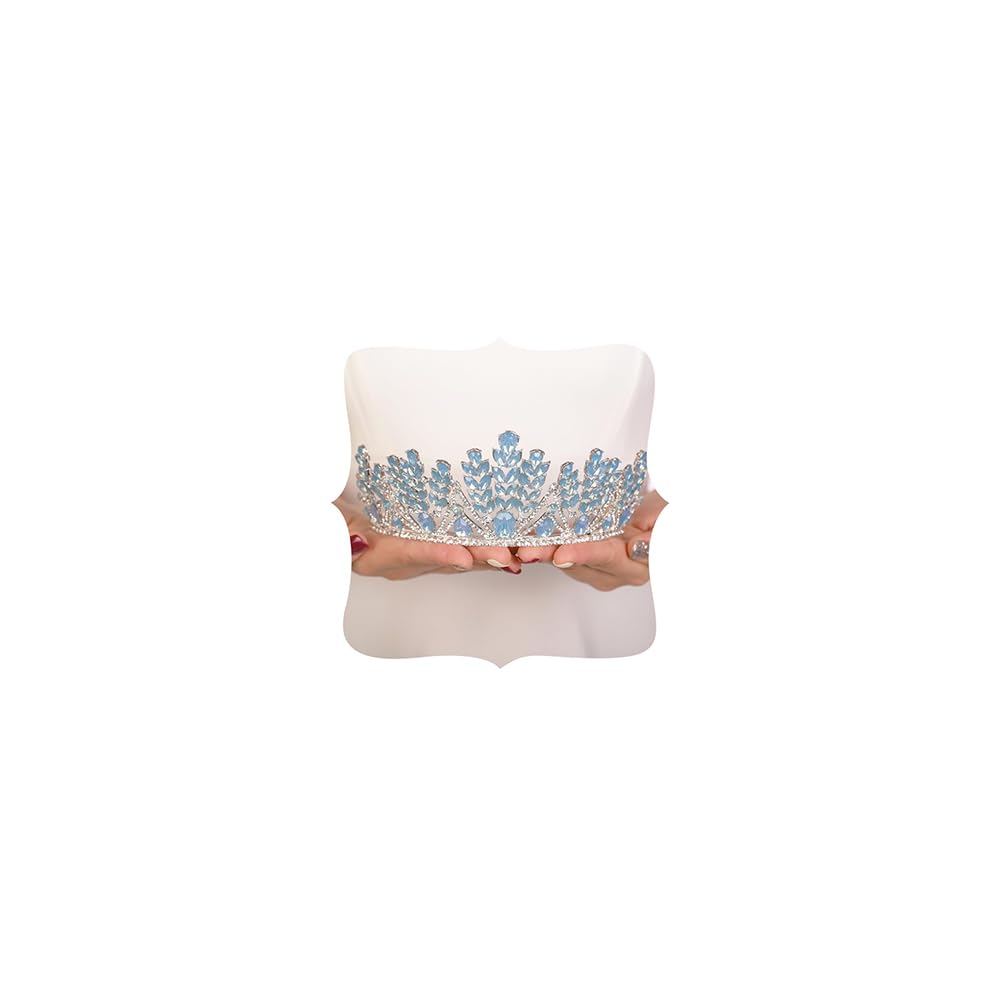 JWICOS Diadema de cristal vintage, tiara barroca con diamantes de imitación para mujeres y niñas, tiara de novia, accesorios para el cabello, para fiesta de cumpleaños, graduación, Halloween