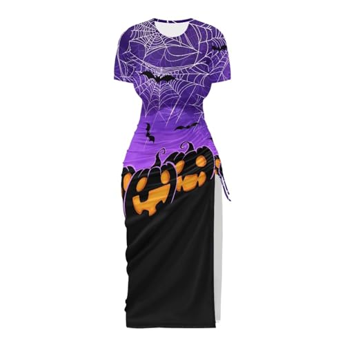 Image of Short Sleeve Dress for Women,Sexy Bodycon Dress,Plus Size Slit Dress,String Design s-4xl