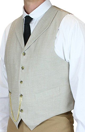 Historical Emporium Men's Linen Dress Vest, Victorian Edwardian Tuxedo Dress DeWitt Waistcoat2