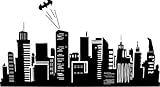 Batman Inspired Gotham City Skyline Vinyl Wall Decal (22.5