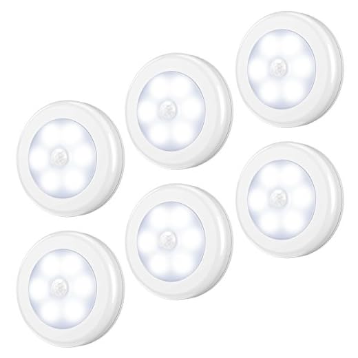 AMIR (Upgraded Version Motion Sensor Light, Cordless Battery-Powered LED Night Light, Stick-Anywhere Closet Light Stair Lights, Wall Lights for Hallway, Bedroom, Kitchen (White - Pack of 6)