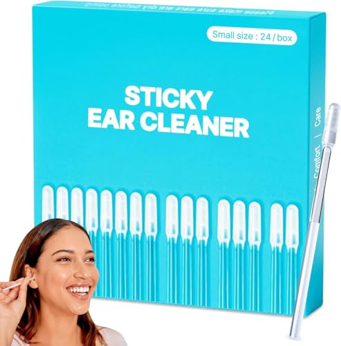 Ear Wax Removal - Ear Cleaner Sticky Cotton Swabs Professional Ear Wax Removal Tool, Reusable Ear Sticky Cotton Buds Ear Wax Removal Kit for Kids, Adults - 24PCS
