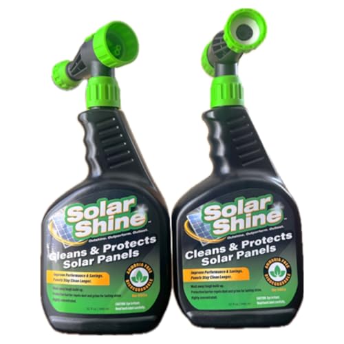 Solar Shine Glass Solar Panel Wash, Cleaner & Protectant - Streak-Free Cleaning & Long Lasting...