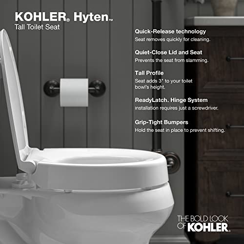 Kohler 25875-0 Hyten Elevated Quiet-Close Elongated Toilet Seat thumb #8