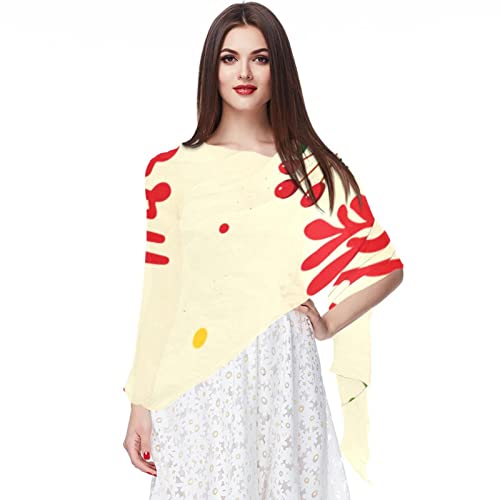 Foulard en mousseline de soie motif flocon coloré cadeau idéal