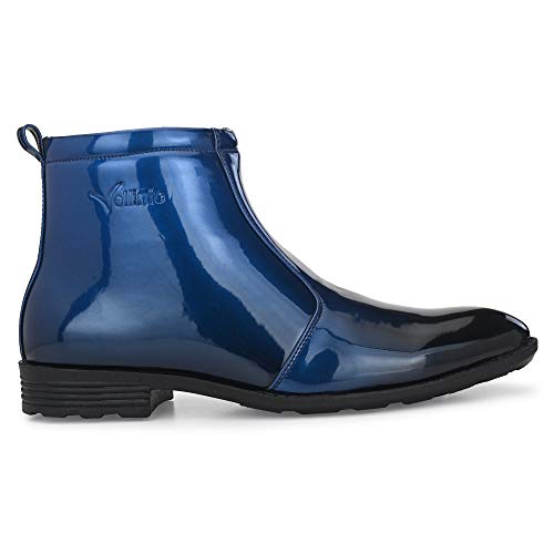 Image of Vellinto Royal Look Shoes for Men ll Casual Shoes for Men ll Patent Leather Zip /Chain Boots for Men