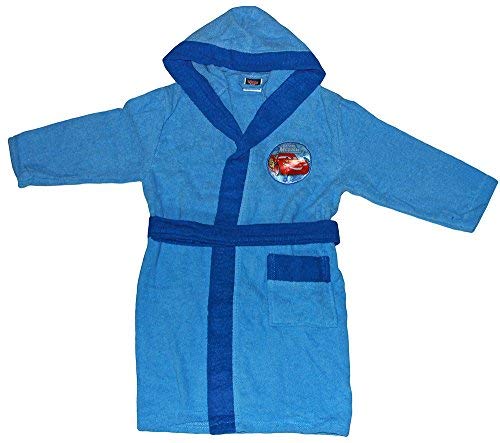 Albornoz con capucha original Cars McQueen by Disney años 2 3 4 5 6 7 8 9 100 % microfibra esponja pura algodón niño anni 8/9 azul celeste