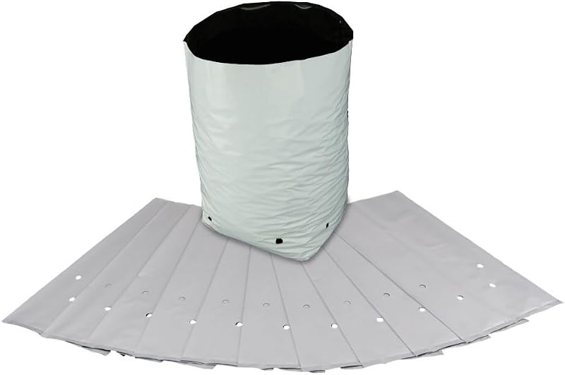 HTGSupply Indoor & Outdoor 1/2-Gallon White Poly Grow Bag Planters - 25-Pack
