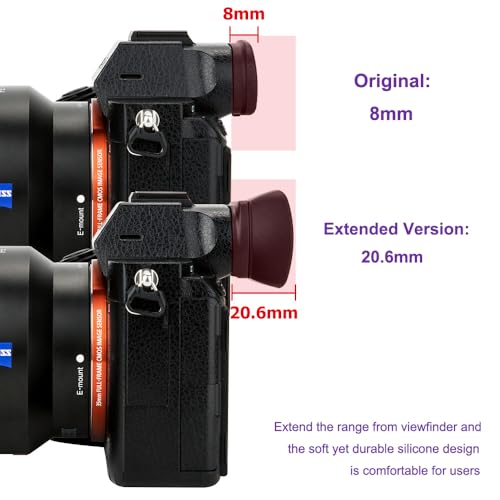 Große Augenmuschel Silikon für Sony Alpha A9, A9II, A7, A7II, A7III, A7R, A7RII, A7RIII, A7RIV, A7S, A7SII, A58, A99II Ersetzt Sony FDA-EP18 Okular