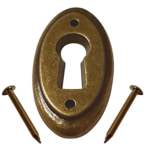 cyclingcolors Roseta placa de llave cubierta bocallave cerradura antigua mueble diseño vintage acabado bronce 20 x 37 mm