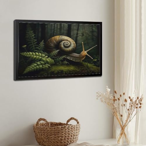 Poster escargot de forêt pour habiller un mur vide, toile rétro vert universitaire - 3