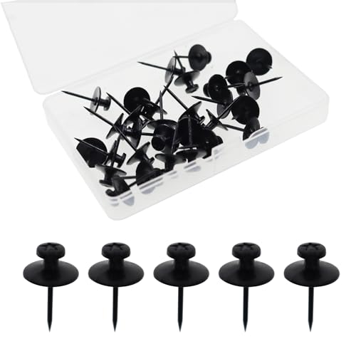 Image of Double Headed Picture Hangers Nails,TTZEZE Zinc Alloy Small Head Hanging Nail,Decorative Nail Push Pins,Small Head Hanging Photo Hook Thumb Tacks Black 30PCS