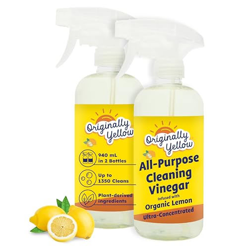 Originally Yellow All-Purpose Vinegar Cleaner Spray Distilled White Vinegar for Cleaning Infused With Organic Lemon 0.47L x2 2 PACK