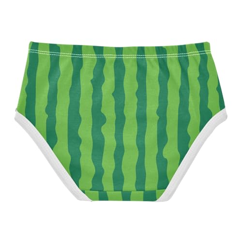 Little Girls' Soft Cotton Underwear Kids Breathable Comfort Green Watermelon Stripe Panties Briefs Toddler2