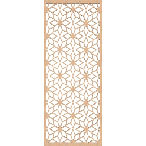 Image of 13 3 /8 inchW x 34 3 /8 inchH x 3 /8 inchT Lake Decorative Fretwork Wood Wall Panels, Hickory