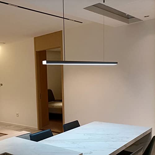 Lampada a Sospensione da Tavolo da Pranzo a LED dal Design Minimalista con Telecomando Lampada a Sospensione dal Design lineare Moderno Lampadario da Ufficio Regolabile in Altezza