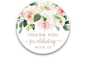 Blush Floral Thank You Stickers: Express Gratitude with Elegant Style
