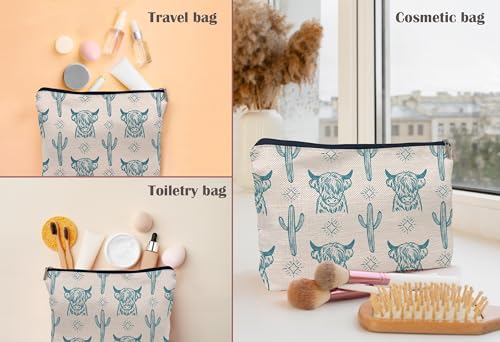 Image of Western Makeup Bag,Western Gifts For Women,Cow Makeup Bag,Cowgirl Stuff,Western Stuff For Women,Western Gifts,Cowgirl Gifts(COW H)