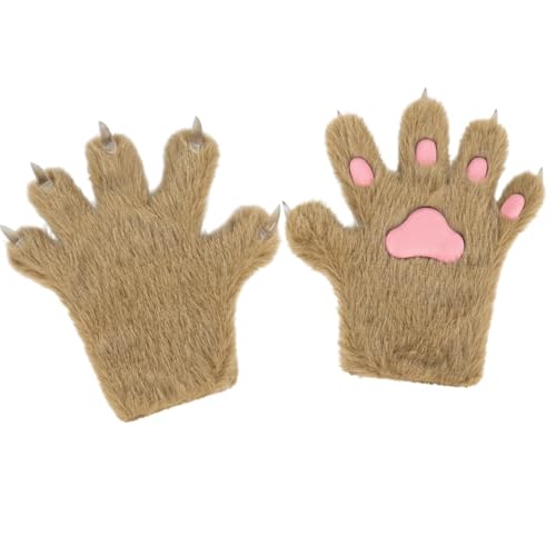 Guantes con forma de pata para adultos en espectáculos caqui
