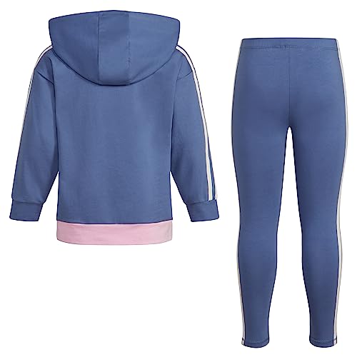 Image of adidas girls 2-piece Color Block French Terry Pullover & Legging Set
