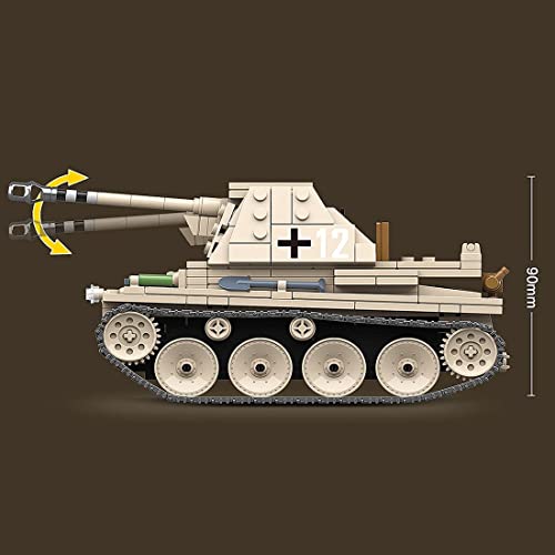 FULHOLPE Technic Modellbausatz Panzer, 608 Teile Panzerabwehr Blaster Weasel III Modell Bausatz Klemmbausteine Bauset… – Bild 4