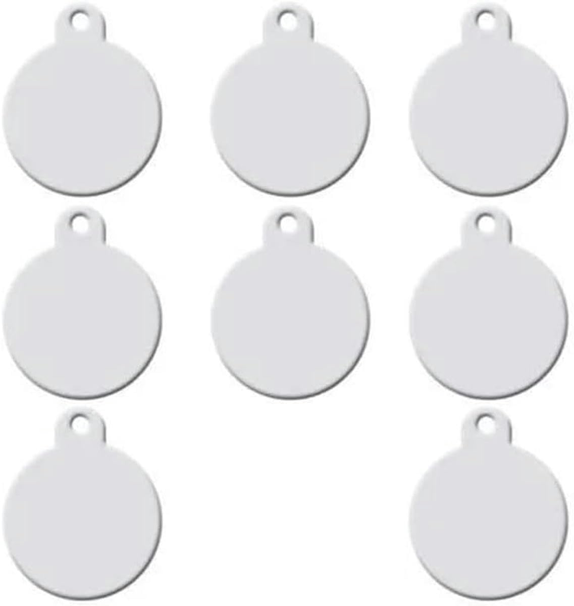 Lot de 100 étiquettes rondes en aluminium pour animaux de compagnie, nom, adresse, numéro de téléphone, gravables, pour animaux de compagnie, personnalisées, vierges, gravées sur mesure, argentées, S