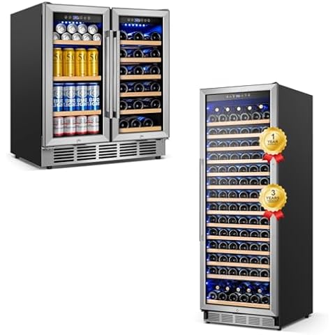 FoMup 30 Inch Wine and Beverage Refrigerator and 24 Inch Wine Cooler 173 Bottles Bundle Cover