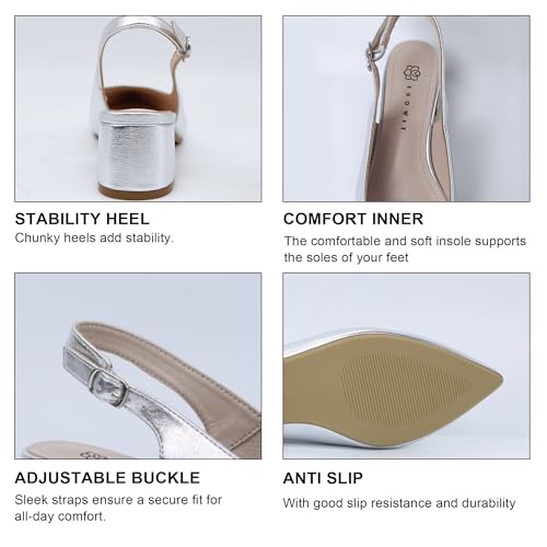 Women's High Heels Pointed Sling Low Heels Dress Bride Wedding3