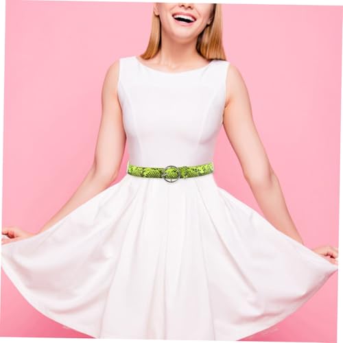 Fluorescent Snakeskin Belt for Women Unique Animal Print Waist Belt Fashion Statement Accessory for Jeans Dresses Versatile Stylish Design for Summer Outfits4