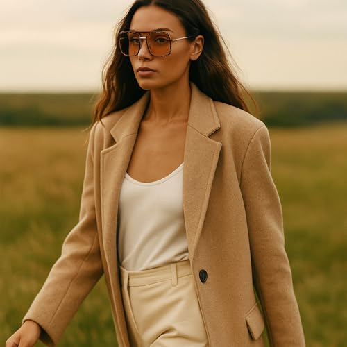 Pilot Sunglasses for Women Trendy Oversized Square Sun Glasses UV Protection 2025 Ladies Shades3