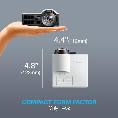 Image of Optoma ML1050STi Portable LED Projector with Enhanced Gaming Mode - Short Throw, Built-in Speaker, Auto Focus, Built-in Media Player