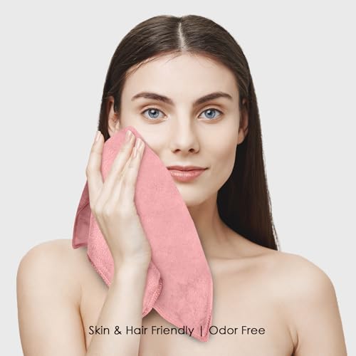 Image of HOUSSE Premium Microfiber Face Towel Desert Sand | Korean Beauty Exfoliating | Antimicrobial for Sensitive Skin | Eco-Friendly 450 GSM | Soft Touch Set | 30x30 cm | Pack of 4