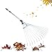Garden Leaf - Rastrello telescopico in metallo, 160 cm, manico telescopico per giardino, manico estensibile con testa pieghevole regolabile da 20-50 cm