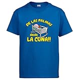 Diver Camisetas Camiseta de Las Palmas Desde la Cuna para Aficionado al fútbol para Aficionado al fútbol - Azul Royal, L