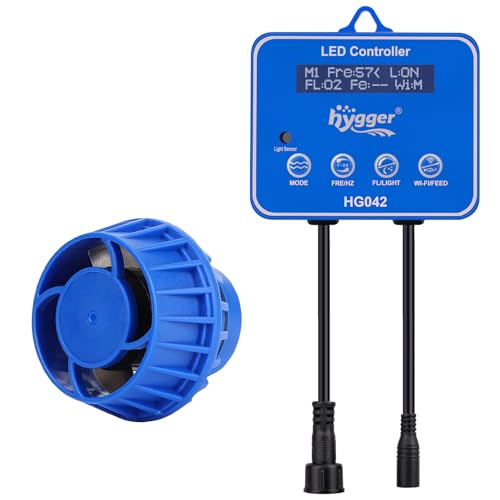 hygger 10W Aquarium Strömungspumpe Wavemaker DC Umwälzpumpe Wellenpumpe Magnetische Zirkulationspumpe mit externem Controller für 114-284L Süß- und Meerwasser Aquarien 2100 GPH