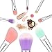 ENERGY Colorful Rainbow Makeup Powder Brushes Set With Case Beauty Tools with Foundation Face Blending Blush Concealer Brow Eye Shadow Brushes Essential Cosmetics for Girl Women (8 Pcs)