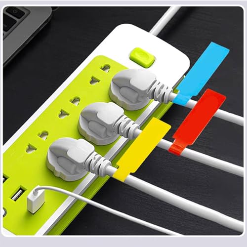 600 Stück Kabeletiketten 4 Farben Selbstklebend Beschreibbar Kabelkennzeichnung Wasserdicht Reißfest Kabelmarkierung für Kabelmanagement und Tägliche Markierung