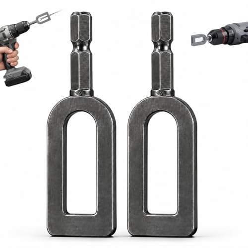 Electric Drill Wire Twisting Tool, Heavy Duty Wire Twister Attachment with 1/4" Hex Shank, Alloy Steel Wire Twisting Bit for Fence Wiring, Rebar Tying, Construction & Industrial Use, (9# 2pcs)