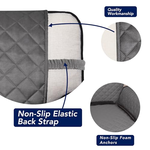 Image of PureFit Reversible Quilted Sofa Cover, Water Resistant Slipcover Furniture Protector, Washable Couch Cover with Non Slip and Elastic Straps for Kids, Dogs, Pets (Oversized Chair, Gray /Light Gray)