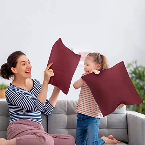 image for Utopia Bedding Throw Pillows Insert (Pack of 2, Wine Red) - 18 x 18 In