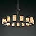 Justice Design FAL-8715-10-MBLK Dakota 15-Light 1-Tier Ring Chandelier, Choose Finish: Matte Black Finish, Choose Lamping Option: Standard Lamping