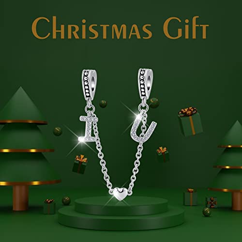 Ysahan Love You Safety Chain Charm Stopper Spacer Beads Women Diy Jewelry Fit Pandora Charms Bracelet & Necklace, Silver (Aut-157_Iuconnection) #TOP1