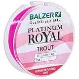 Balzer Platinum Royal Trout Schnur - 150m monofile Angelschnur, Durchmesser/Tragkraft:0.19mm / 4.6kg, Farbe:Pink