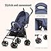 Dream On Me Vista Moonwalk Baby Stroller in Blue, Lightweight Infant Stroller with Compact Fold, Multi-Position Recline Umbrella Stroller with Canopy, Extra Large Storage and Cup Holder