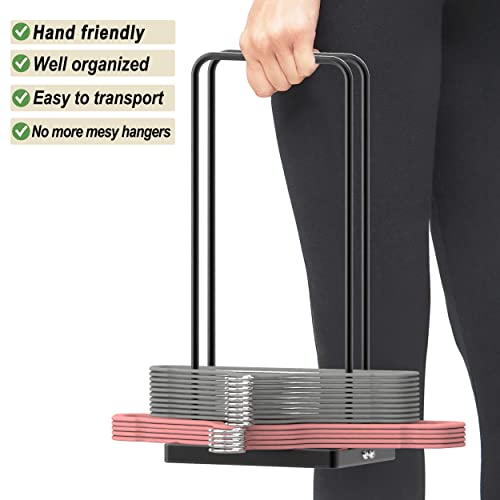 Tofiigrem Hanger Storage Holder, Hanger Storage Stand Holds Up 80 Velvet Hangers For Laundry Room Closet Space Saving, Sturdy Adult Baby Clothes Hanger Holder Rack (Black) #TOP1