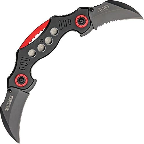 TAC Force TF-669 Series Assisted Opening Tactical Double-Blade Folding Knife, 5-1/4-Inch Closed