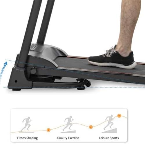 Image of Treadmill Folding Motorized Treadmill with Audio Speakers and Treadmill Mounted from Inclined Nodes